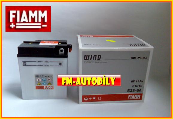 Motobaterie FIAMM 6V 14Ah typ B38-6A náhrada za KOYO Jawa