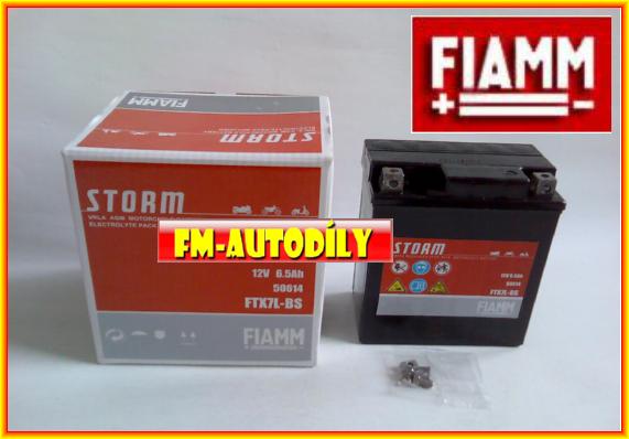 Motobaterie FIAMM EXIDE 12V 6,5Ah typ FTX7L-BS náhrada za KOYO YTX7L-BS