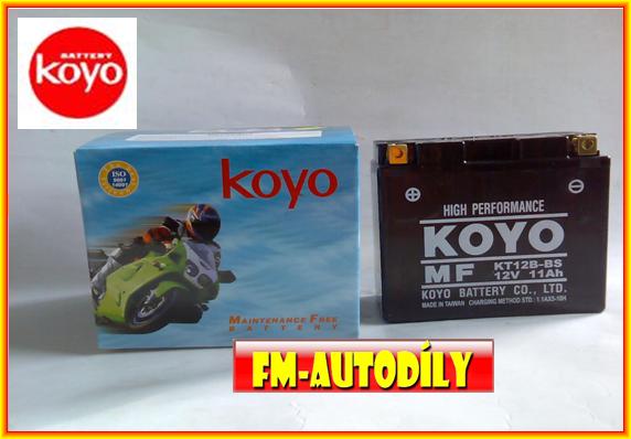 Motobaterie KOYO 12V 11Ah typ KT12B-4 náhrada KT12B-BS