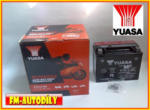 Motobaterie YUASA 12V 10Ah typ YTX12-BS Honda Kawasaki Suzuki Yamaha