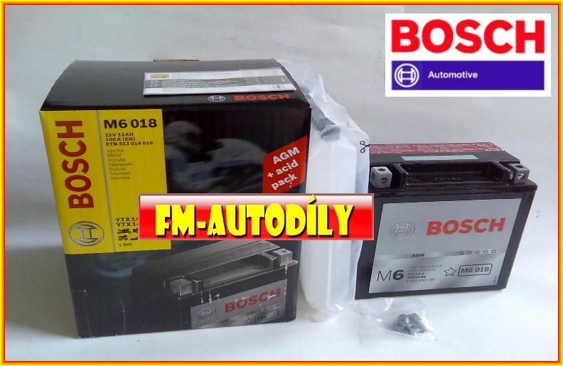 Motobaterie BOSCH 12V 12Ah typ YTX14-BS Harley Davidson Honda Yamaha