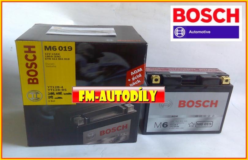 Motobaterie BOSCH 12V 12Ah typ YT12B-BS Ducati Yamaha