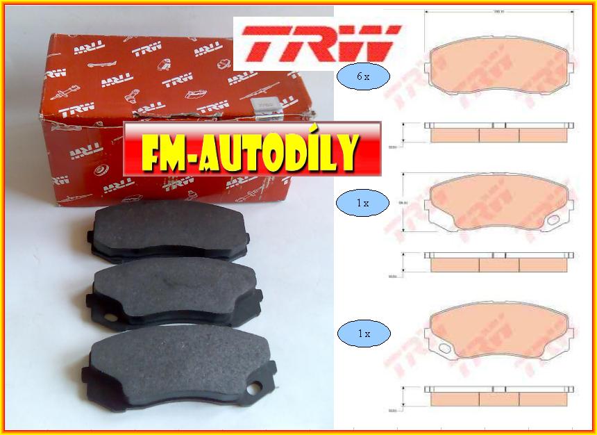 Brzdové destičky 0016 TRW Mitsubishi Canter Fuso 2002 až 2010