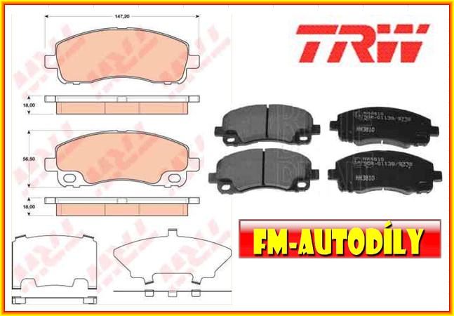 Brzdové destičky 0026 TRW Mitsubishi Canter Fuso 2005 až 2010 serie FB83