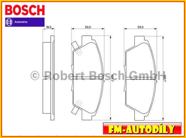 Brzdové destičky 50-04-493 BOSCH Honda Accord Prelude
