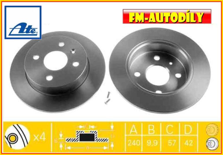 Brzdový kotouč 0021 ATE Opel Astra G H Meriva