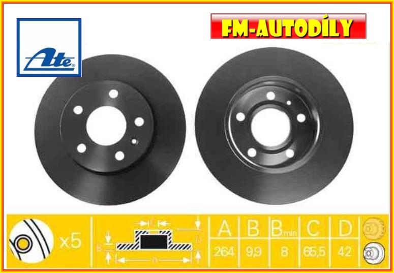 Brzdový kotouč 0022 ATE Opel Astra Meriva Zafira