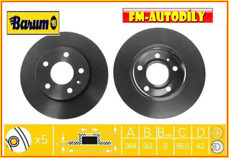 Brzdový kotouč 0022 BARUM Opel Astra Meriva Zafira