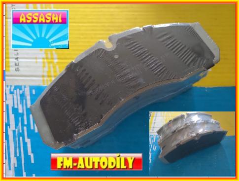 Brzdový třmen destičky 0026 0027 ASSASHI Nissan Cabstar E 1998 až 2006 system NISSIN 52mm sklápěč