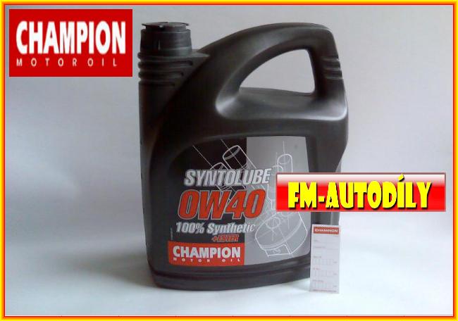 Olej 0W40 5L CHAMPION + ZDARMA štítek na výměnu