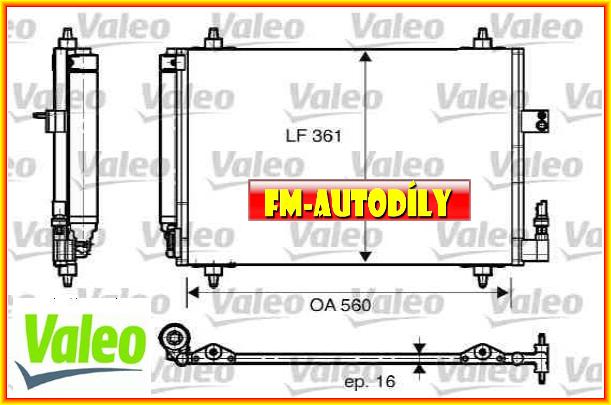 Chladič kondenzátor klimatizace 0001 VALEO Citroen C5 C6 Peugeot 407
