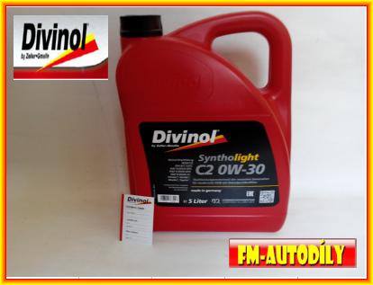 Olej 0W30 5L SynthoLight C2 DIVINOL Citroen Honda Mazda Toyota + ZDARMA štítek na výměnu