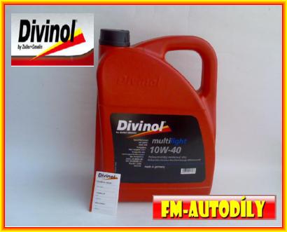 Olej 10W40 5L Multi Light DIVINOL + ZDARMA štítek na výměnu