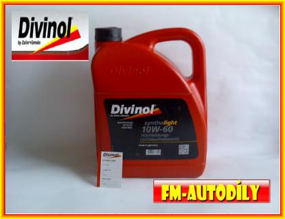 Olej 10w60 5L DIVINOL Syntho Light štítek na výměnu oleje ZDARMA