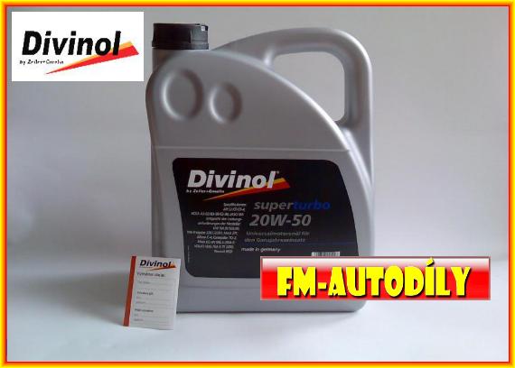 Olej 20W50 5L Super Turbo DIVINOL + ZDARMA štítek na výměnu