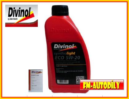 Olej 5W20 1L DIVINOL SynthoLight Ford ECO Ford WSS-M2C-948-B zdarma štítek na výměnu