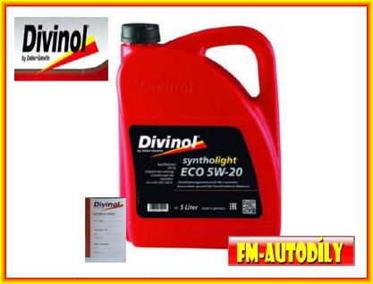 Olej 5W20 5L DIVINOL SynthoLight Ford ECO Ford WSS-M2C-948-B zdarma štítek na výměnu