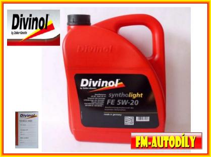 Olej 5W20 5L DIVINOL SynthoLight FE Dodge Ford USA Chevrolet Chrysler Jeep RAM Zdarma štítek na výmě