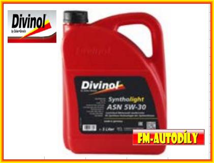 Olej 5W30 5L DIVINOL Syntholight ASN specifikace pro benzínové a motory na Ethanoll