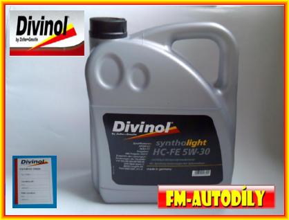 Olej 5W30 5L Syntho Light HC-FE DIVINOL + ZDARMA štítek na výměnu