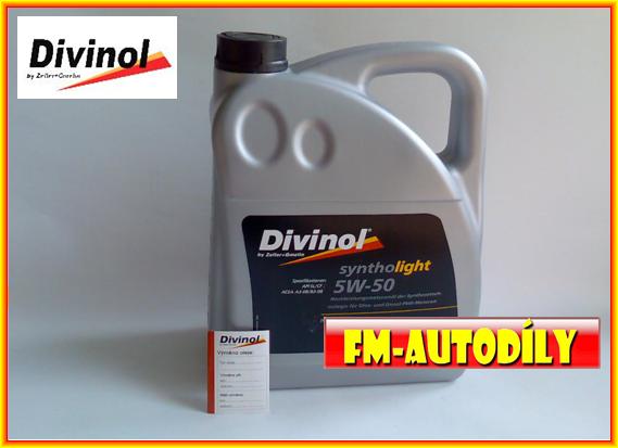 Olej 5W50 5L Syntho Light DIVINOL + ZDARMA štítek navýměnu