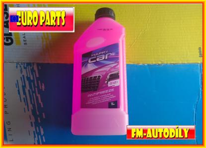 Antifreeze chladící kapalina PINK růžová 1L HAPPY CAR typ G12+ Plus VW TL774D TL774F