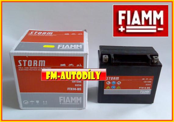 Motobaterie FIAMM 12V 12Ah typ YTX14-BS FTX14-BS Harley Davidson Honda Yamaha
