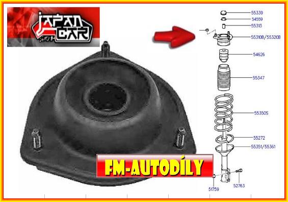 Horní uložení tlumiče pérování 0010 JAPANCAR Hyundai Accent Tatra Beta