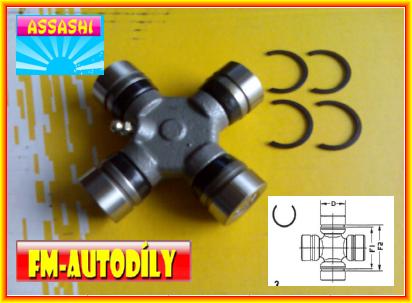 Kříž kardanu 26,5 x 71,5 mm ASSASHI Ford Everest Endeavour Ranger 2002 až 2006