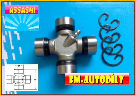 Kříž kardanu 27 x 77 mm ASSASHI Ford Transit 1996 až 2006