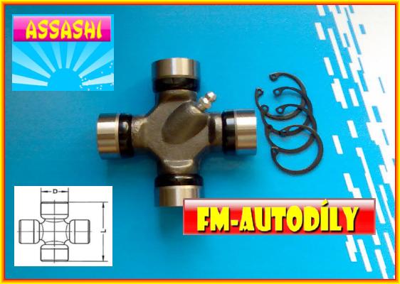Kříž kardanu 27 x 81 mm ASSASHI Nissan Cabstar Renault Maxcity