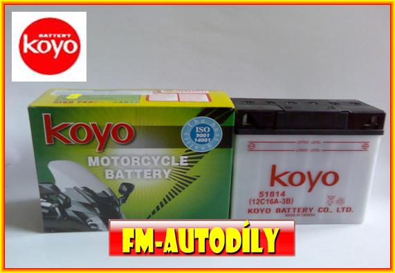 Motobaterie KOYO 12V 19Ah typ-12C16A-3B