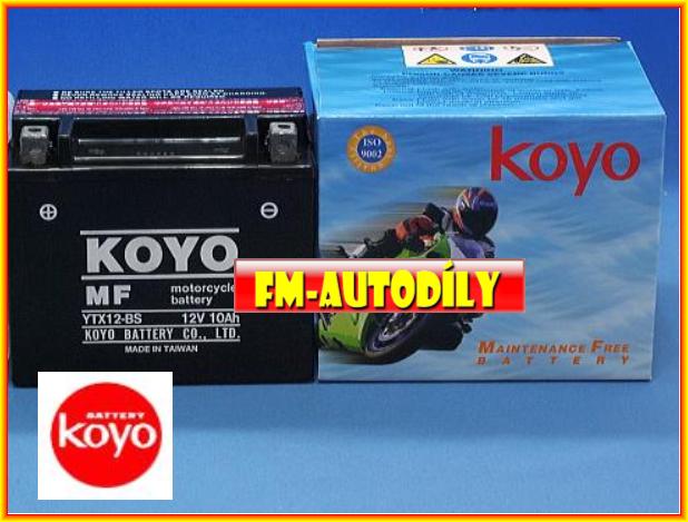 Motobaterie KOYO 12V 10Ah typ YTX12-BS