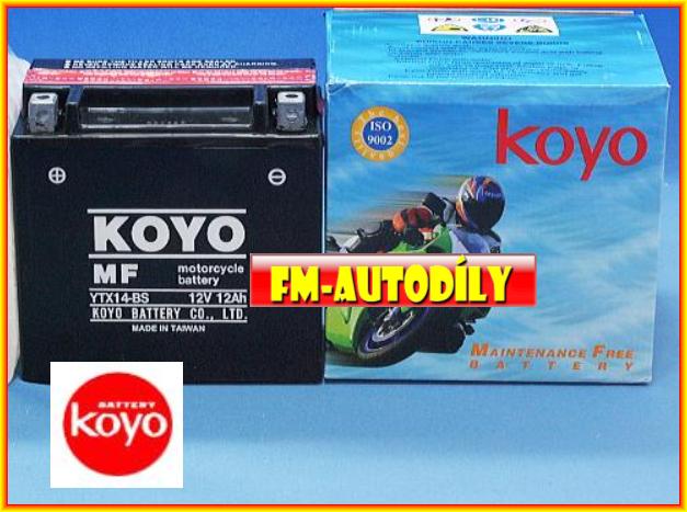 Motobaterie KOYO 12V 18Ah typ YTX20-BS - automaticky bude dodána baterie FIAMM !