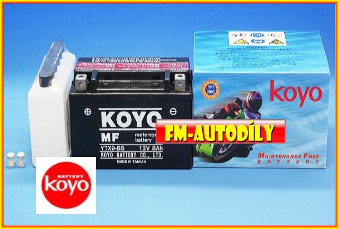 Motobaterie KOYO 12V 8Ah typ YTX9-BS