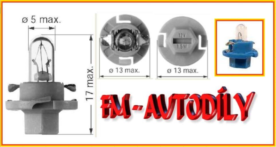 Žárovka Mini 12V 2W Modrá TRIFA