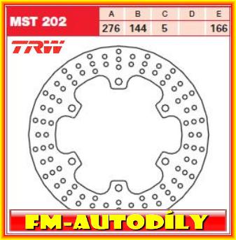 Brzdový kotouč MST202 TRW