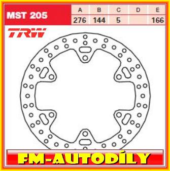 Brzdový kotouč MST205 TRW
