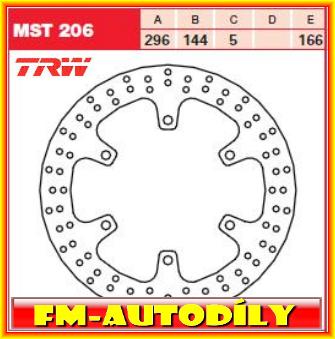 Brzdový kotouč MST206 TRW