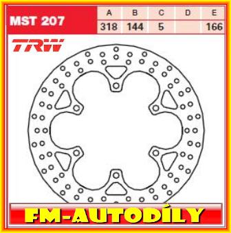 Brzdový kotouč MST207 TRW