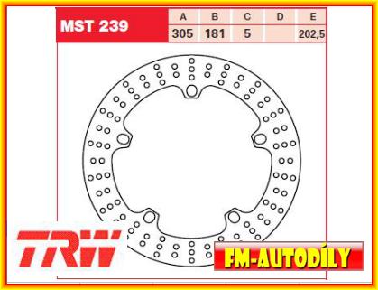 Brzdový kotouč MST239 TRW moto BMW R850 1100 1150 1200 K1200