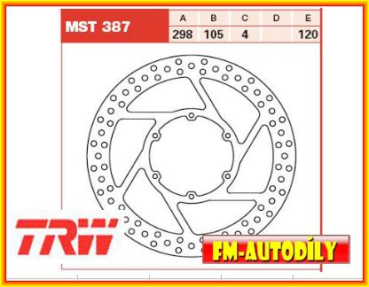Brzdový kotouč MST387 TRW moto BMW F 650