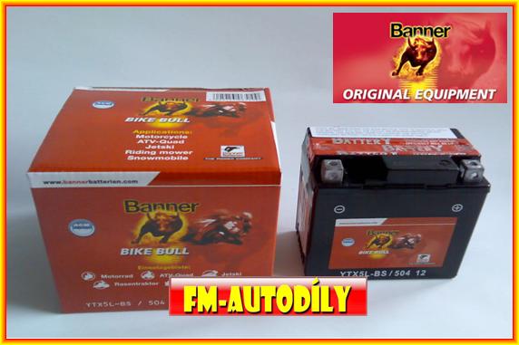 Motobaterie BANNER 12V 4Ah typ YTX5L-BS Honda Suzuki Yamaha
