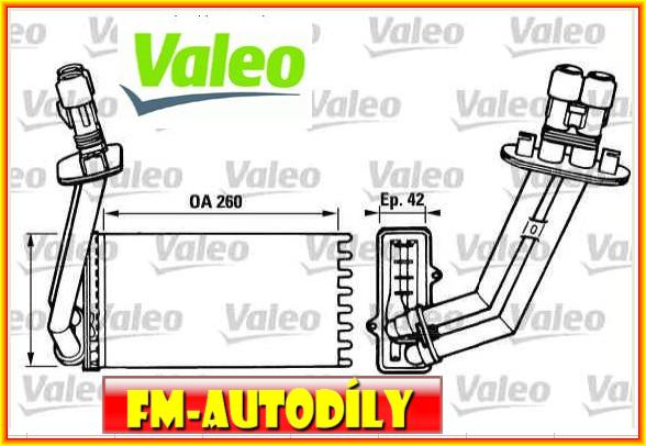Radiátor topení 0001 VALEO