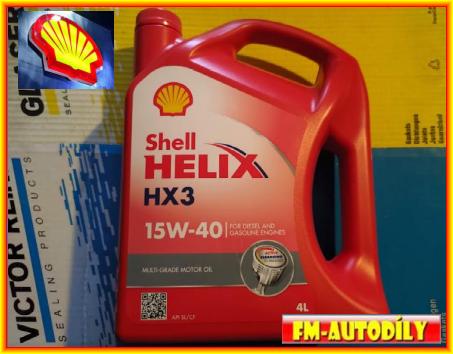 Olej 15W40 4L SHELL Helix HX3 náhrada za olej M6AD Škoda 100 105 110 110R 120 125 130 Garde Rapid