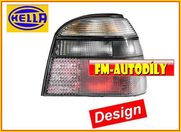 Sada zadních kouřovo bílých světel 0007 HELLA VW Golf III