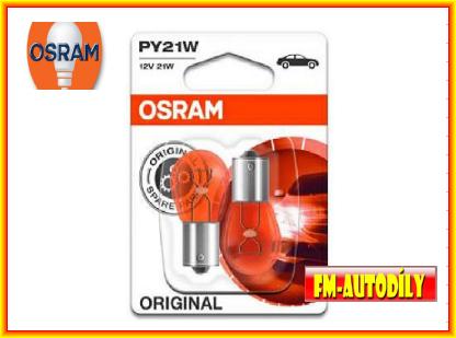 Žárovka PY21W 12V 21W OSRAM oranýová sada 2 kusy